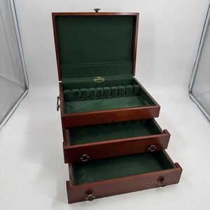 Vintage Reed & Barton Storage Bristole Grand Wood Chest Flatware USA Number 43